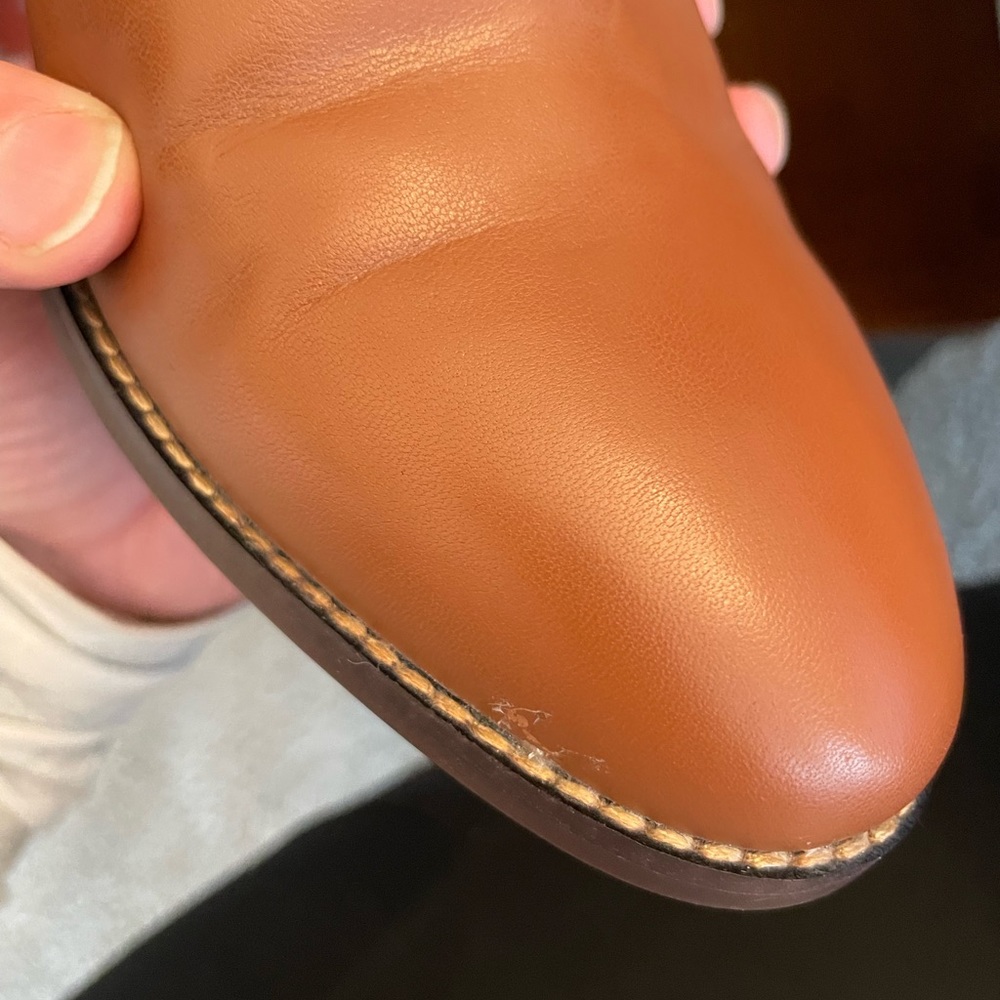 New J Crew "Rory" Leather Camel Brown Booties - 10 - Picture 8 of 8